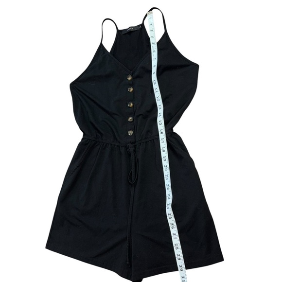 Black Button Romper Cozy Soft Comfortable Onsie Women’s S Casual Spring Travel - Picture 10 of 10